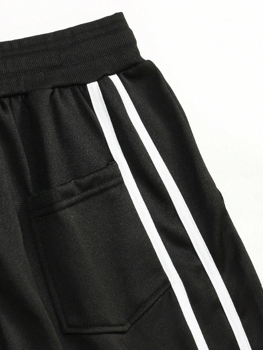 Manfinity Sporsity Men Loose Drawstring Waist Side Tape Sweatpants