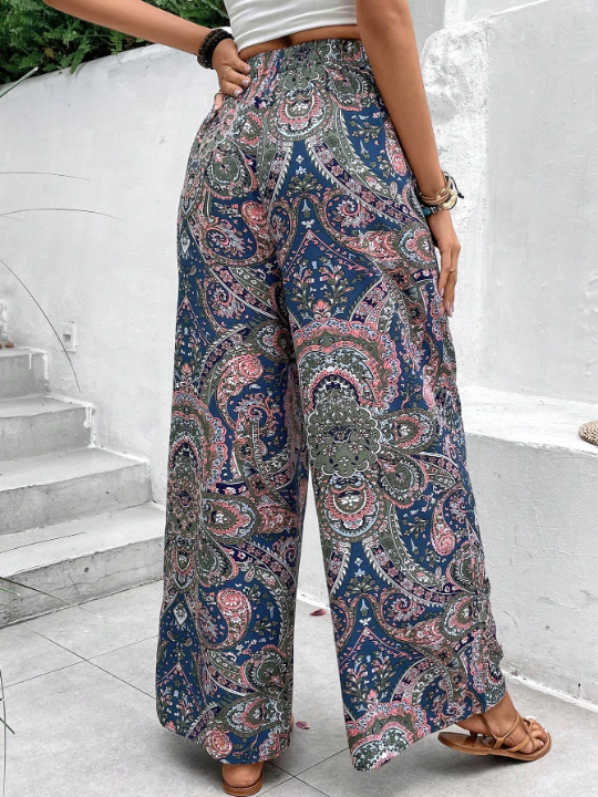 VCAY Paisley Print Wide Leg Pants