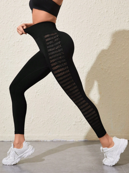 Yoga Basic Women's Hollow Seamless Sports Leggings