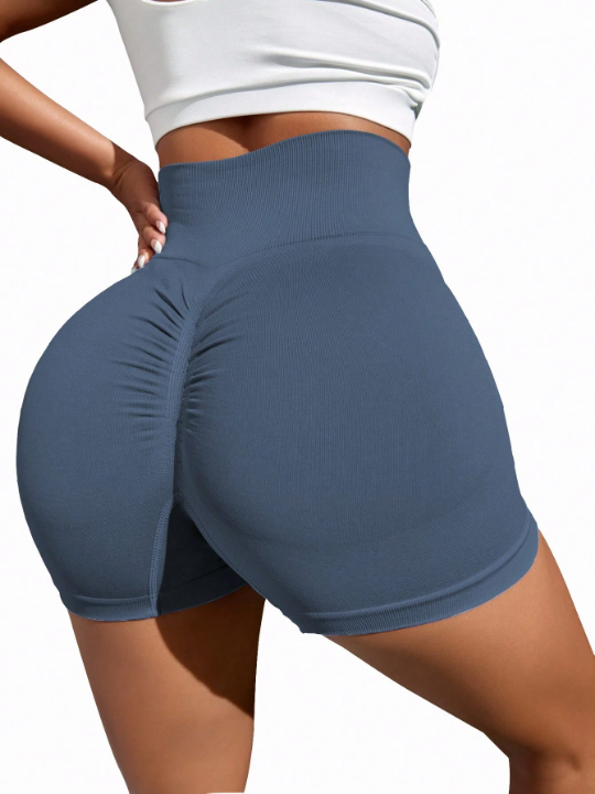 Yoga Basic 2pcs Seamless Scrunch Butt Sports Shorts Workout Spandex Shorts