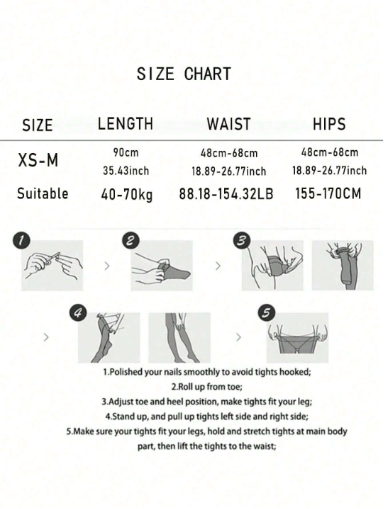 1pair Minimalist Solid Black Tights Slim Fitting Leggings Thin (Suitable 15-20℃)