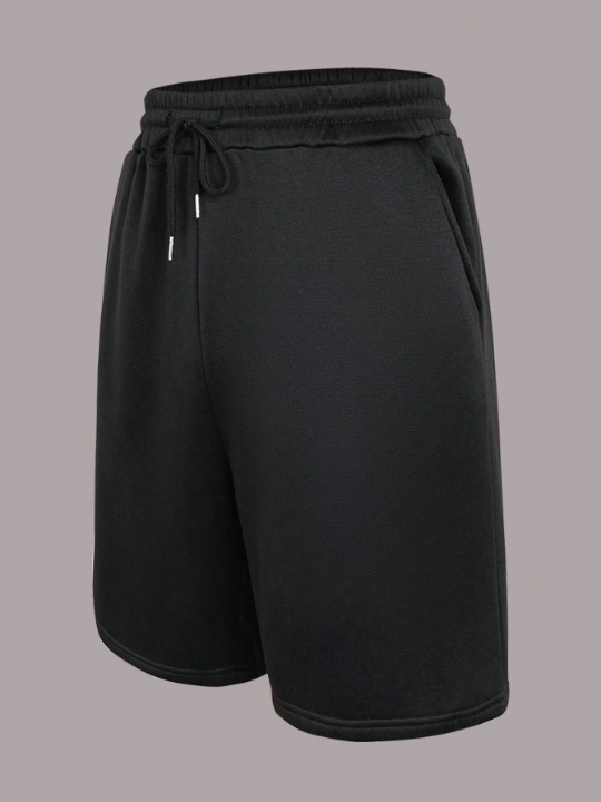 Men's Drawstring Elastic Waist Slanted Pocket Shorts