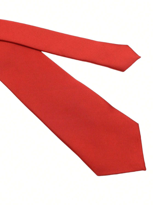 1pc 8cm Men's Solid Color Red Classic Casual Necktie