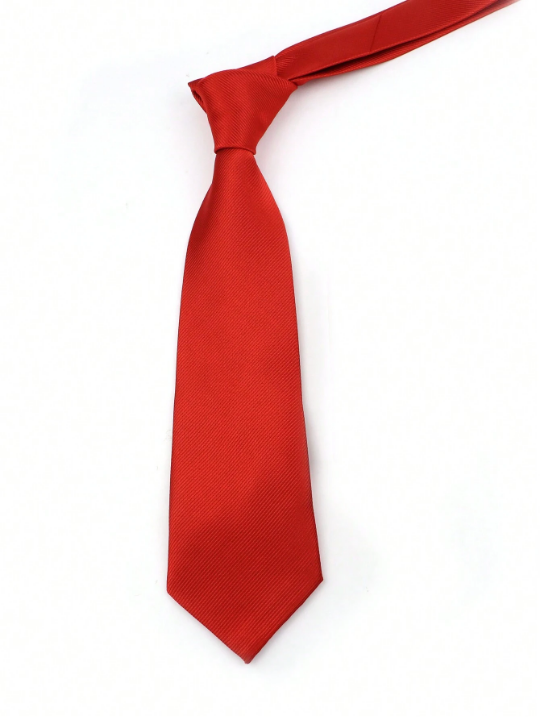 1pc 8cm Men's Solid Color Red Classic Casual Necktie