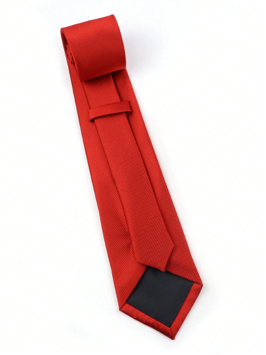 1pc 8cm Men's Solid Color Red Classic Casual Necktie