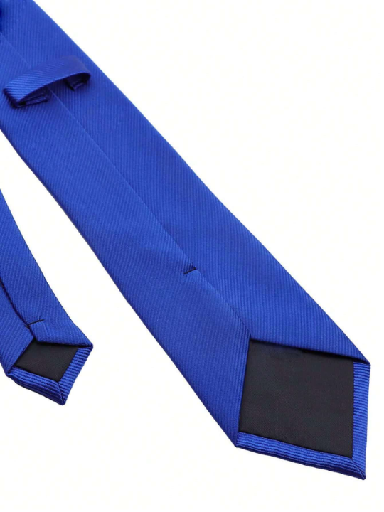 1pc 8cm Men's Solid Color Blue Classic Casual Necktie