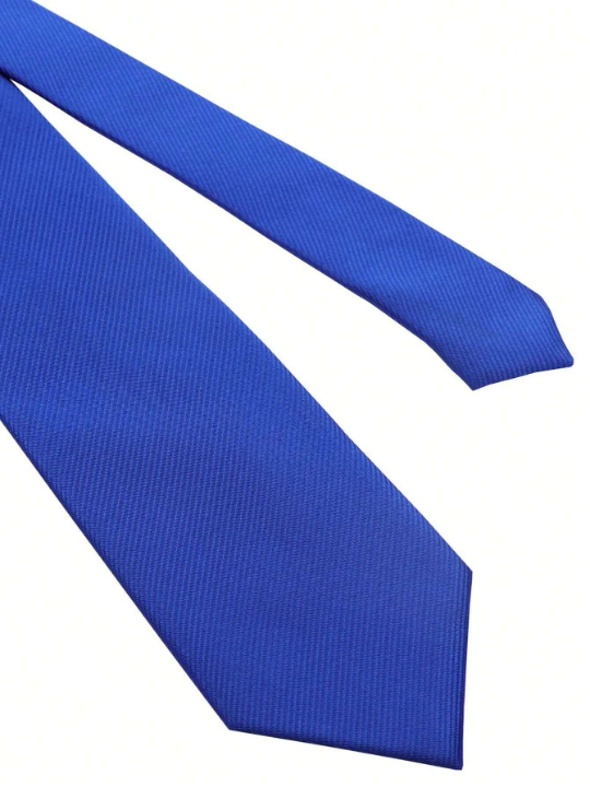 1pc 8cm Men's Solid Color Blue Classic Casual Necktie