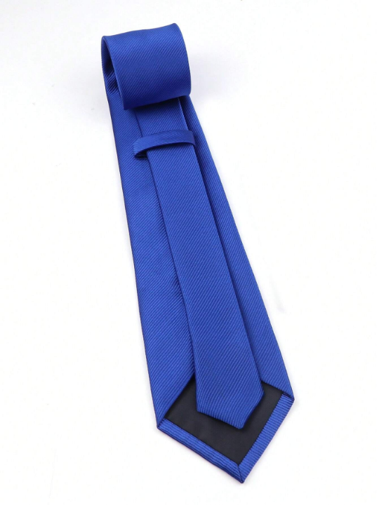 1pc 8cm Men's Solid Color Blue Classic Casual Necktie