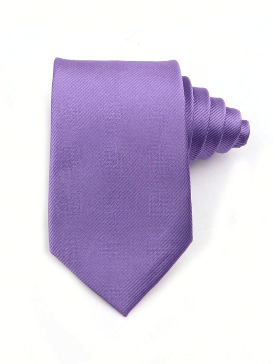 1pc 8cm Men's Solid Color Purple Classic Casual Necktie