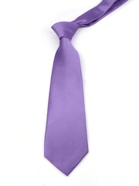 1pc 8cm Men's Solid Color Purple Classic Casual Necktie