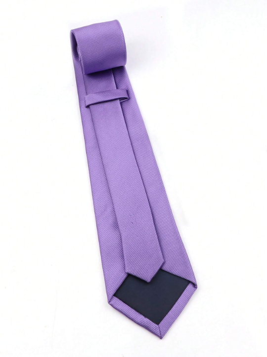 1pc 8cm Men's Solid Color Purple Classic Casual Necktie