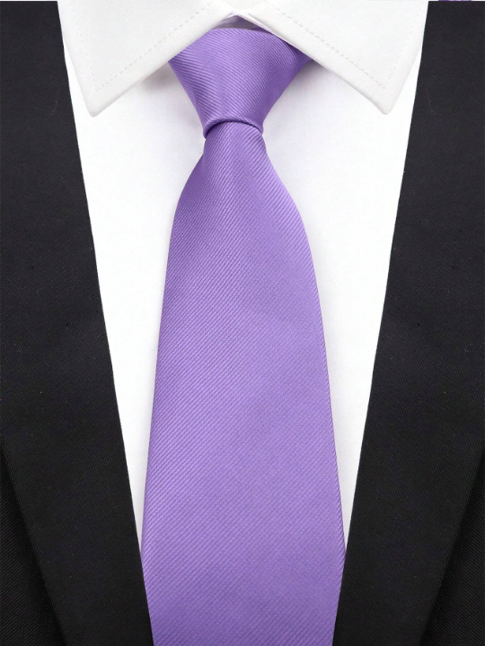 1pc 8cm Men's Solid Color Purple Classic Casual Necktie