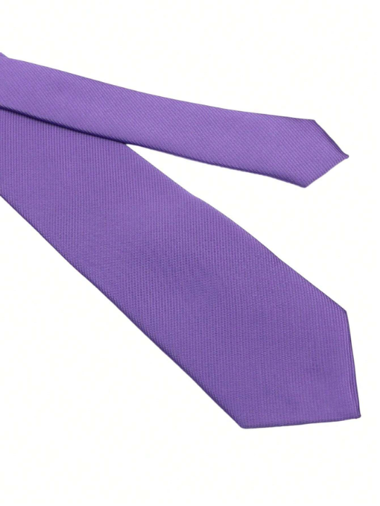 1pc 8cm Men's Solid Color Purple Classic Casual Necktie