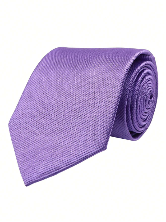 1pc 8cm Men's Solid Color Purple Classic Casual Necktie