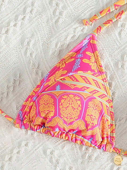 Women's Printed Halter Bikini Top