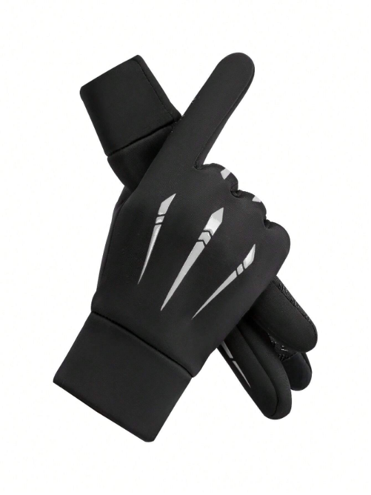 1 Pair Motorcycle Winter Gloves Windproof Waterproof Warm Touchscreen Full Finger Gloves For Men