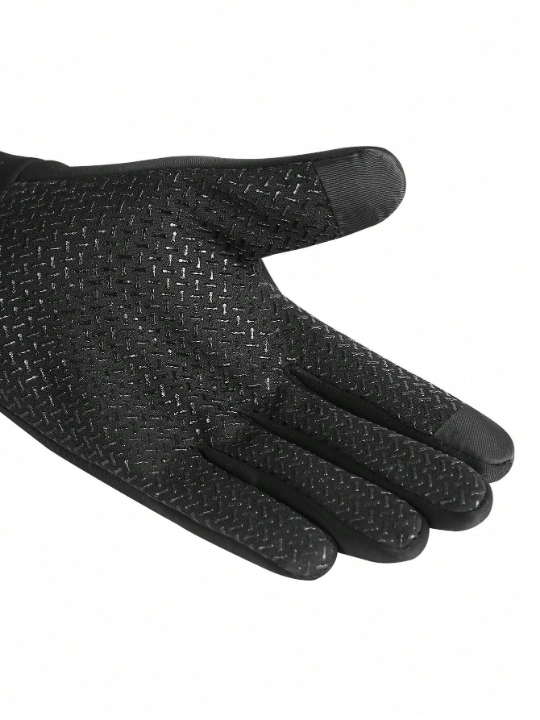 1 Pair Motorcycle Winter Gloves Windproof Waterproof Warm Touchscreen Full Finger Gloves For Men