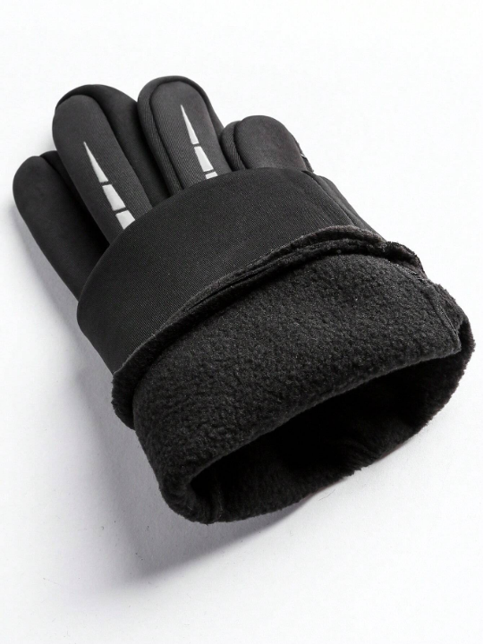 1 Pair Motorcycle Winter Gloves Windproof Waterproof Warm Touchscreen Full Finger Gloves For Men