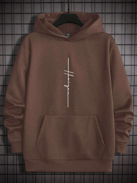 Manfinity Homme Men's Letter Printed Hoodie Sweatshirt