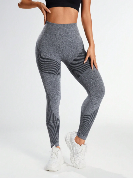 Yoga Basic Women's Striped Sports Leggings