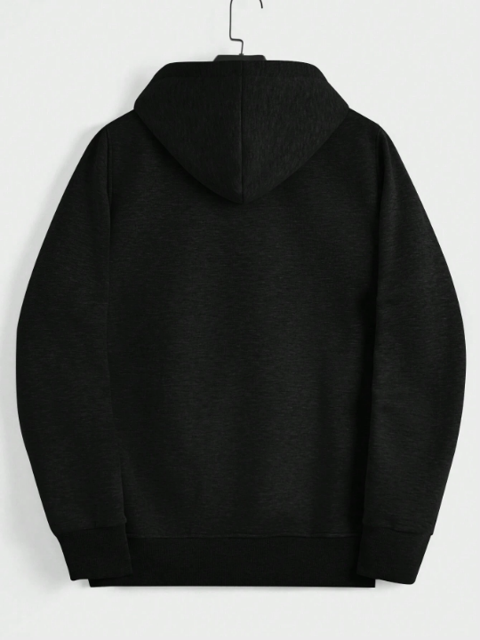 Cottnline Men Zip Up Drawstring Thermal Lined Hoodie Without Tee