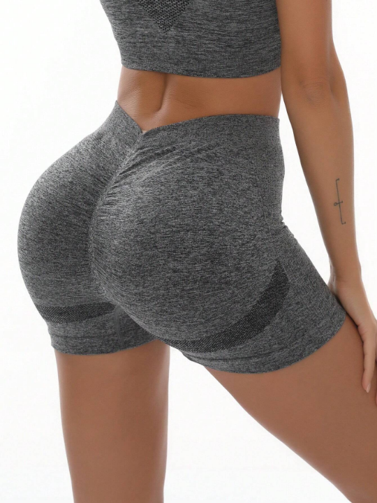 Sport Shorts With Back V Waist And Butt Scrunch Design