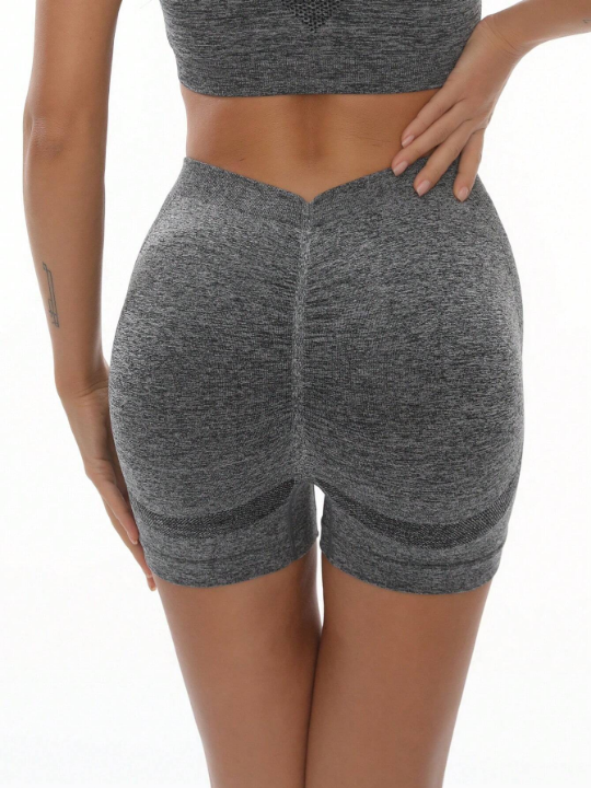 Sport Shorts With Back V Waist And Butt Scrunch Design