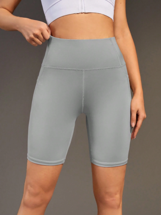 Yoga Basic Elastic Waist Sports Shorts