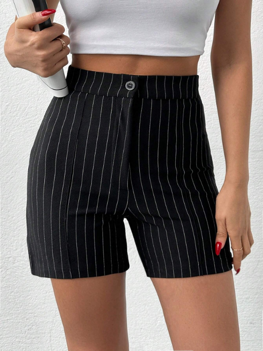 Black And White Striped Short