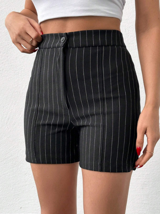 Black And White Striped Short