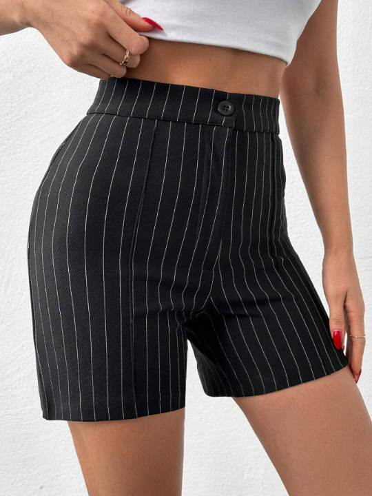 Black And White Striped Short