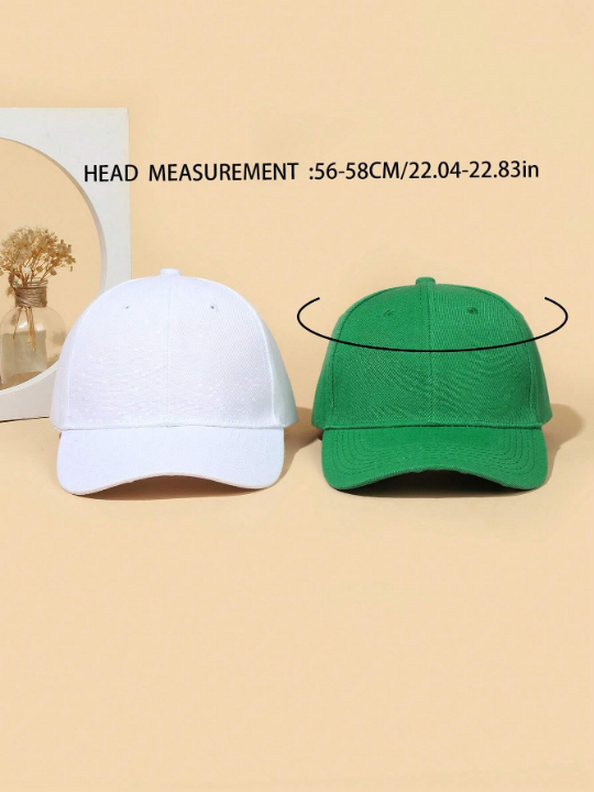 2pcs Unisex Solid Color Simple Baseball Cap, Sun Protection, Adjustable Sun Hat, Suitable For Outdoor Gatherings, Travel, And Work