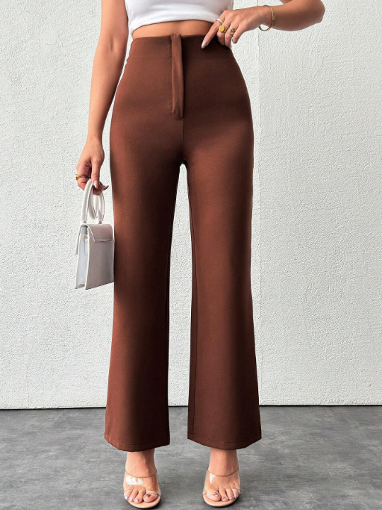 Women's Solid Color Straight-Leg Pants