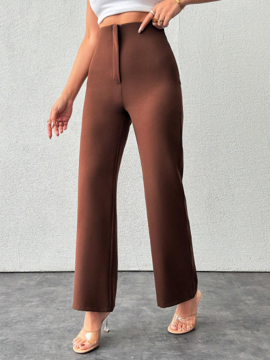 Women's Solid Color Straight-Leg Pants