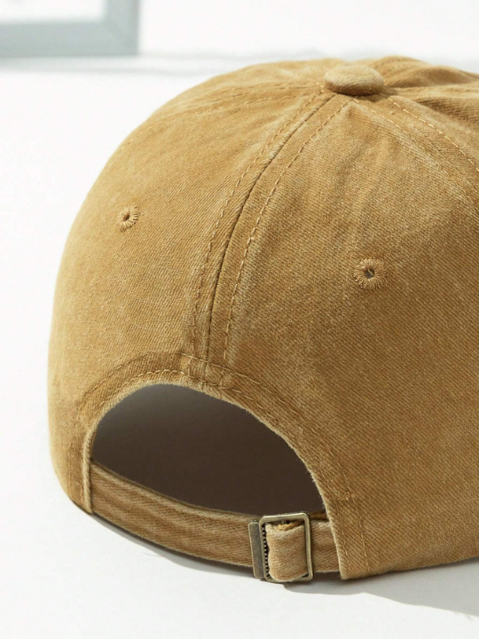 1pc Men's Yellow Distressed Bear Caps Baseball Hat