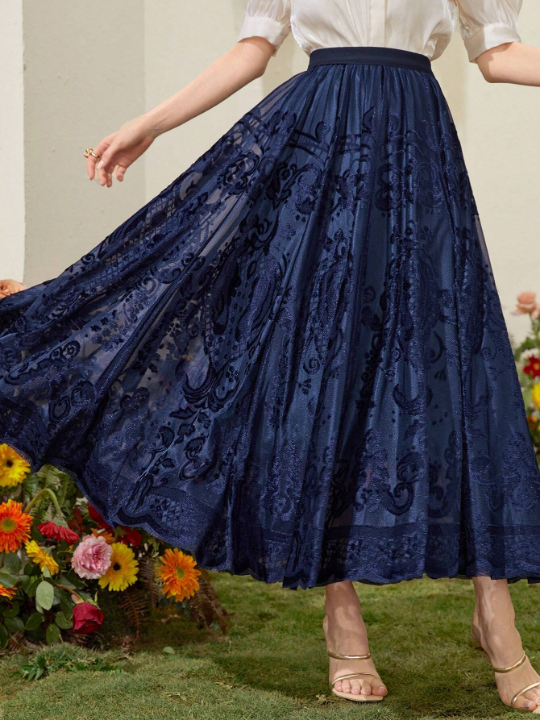 Modely Jacquard Pleated Skirt