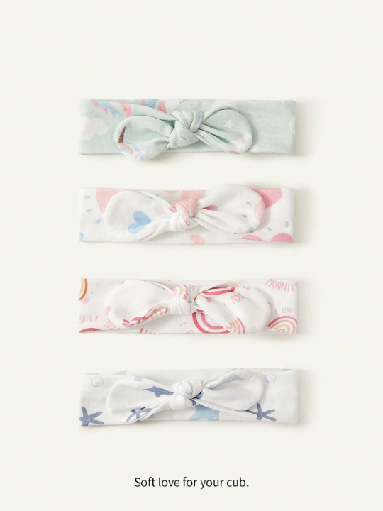 Cozy Cub 4pcs Soft & Comfortable Headbands For Spring/Summer