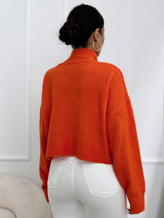 Solid Drop Shoulder Sweater