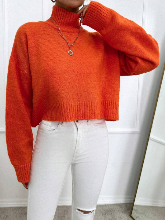 Solid Drop Shoulder Sweater