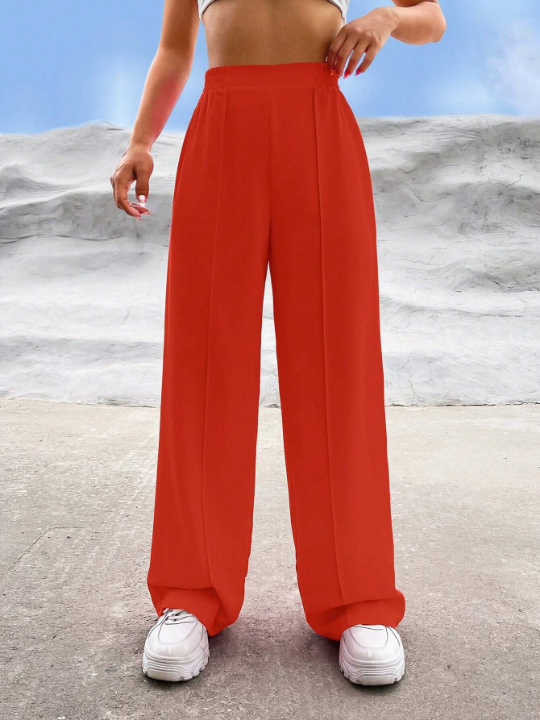 EZwear Women's Solid Color Tapered Trousers