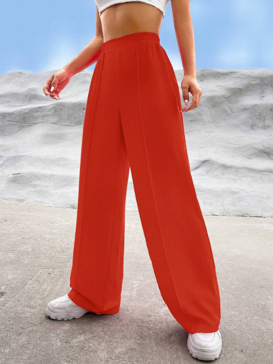 EZwear Women's Solid Color Tapered Trousers