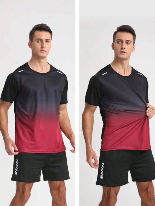 Men's Quick-Dry Short Sleeve Sports T-Shirt, Loose Fit Workout, Running, Basketball, Training Clothes For Summer Basic T Shirt