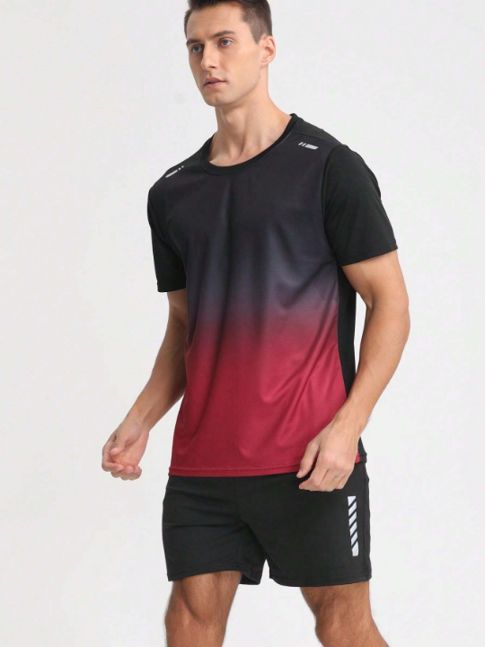 Men's Quick-Dry Short Sleeve Sports T-Shirt, Loose Fit Workout, Running, Basketball, Training Clothes For Summer Basic T Shirt