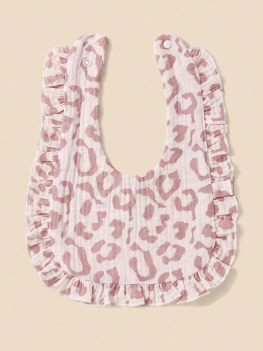 2pcs Baby Bibs With Ruffle Trim