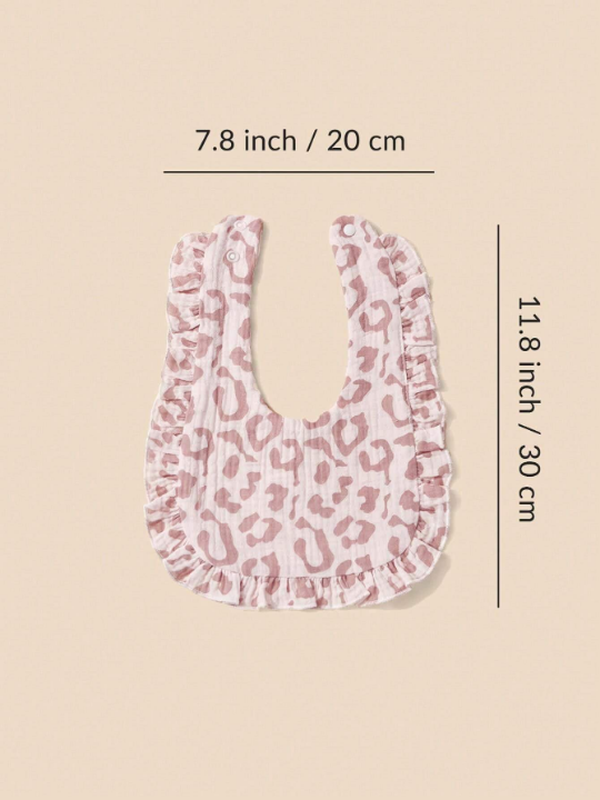 2pcs Baby Bibs With Ruffle Trim