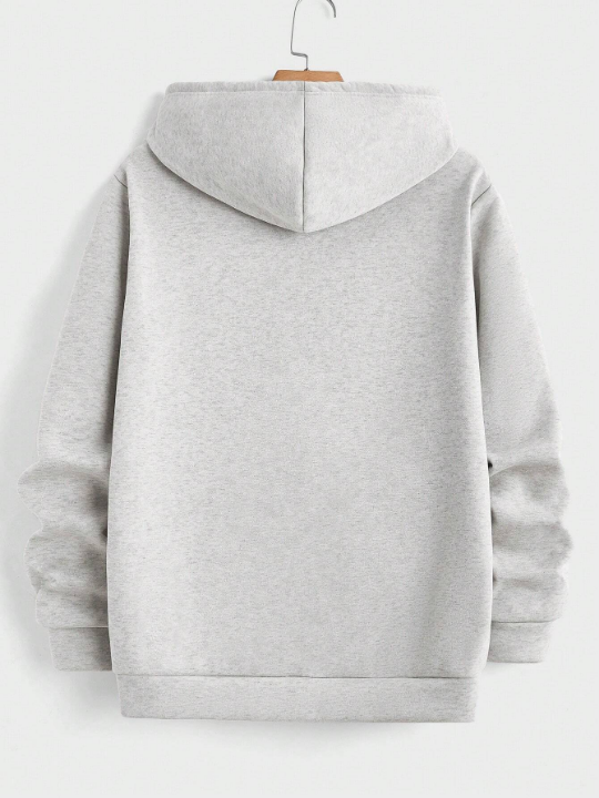 Manfinity Hypemode Men's Letter Printed Hooded Sweatshirt With Drawstring