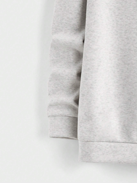 Manfinity Hypemode Men's Letter Printed Hooded Sweatshirt With Drawstring