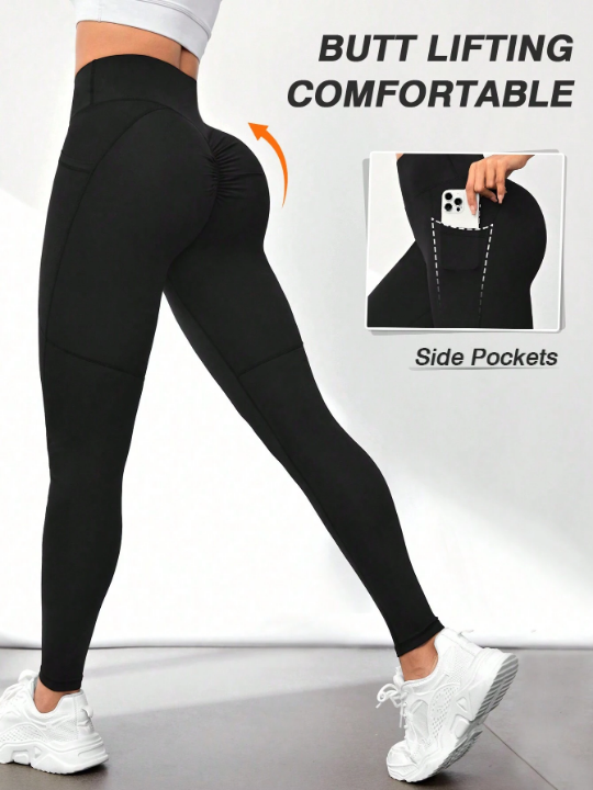 Yoga Basic Yoga/Fitness/Sexy Black Lift Hip Sports Leggings