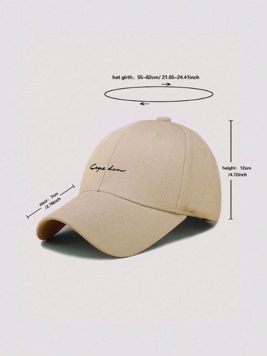 1pc Men's Simple Casual Adjustable Baseball Cap With Letter Print, Suitable For Daily Wear