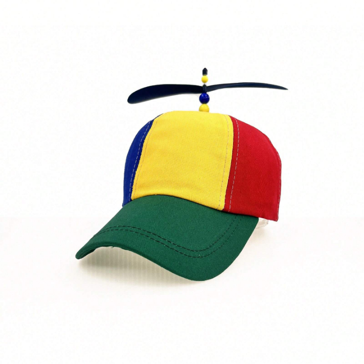 1pc Classic Cute Spiral Propeller Patchwork Baseball Cap For Men And Women, Suitable For Parties, Dates, Travel, Sports, Etc.